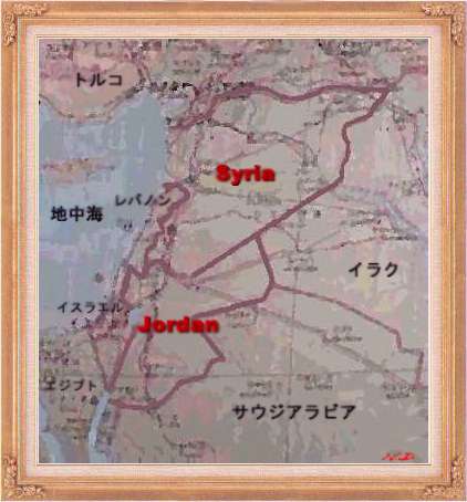 Map of Jordan  Syria